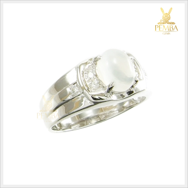 แหวนมุกดาหารแท้ ผู้ชาย เงินแท้925 ชุบทองคำขาว สุขุมนุ่มลึก อย่างมีสไตล์