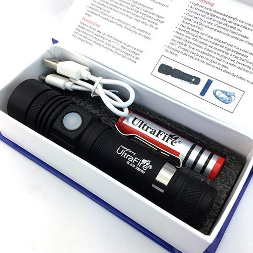 ชุดเซตไฟฉายซูม UltraFire รุ่น 518 Cree XML-T6 Led Zoom Flashlight