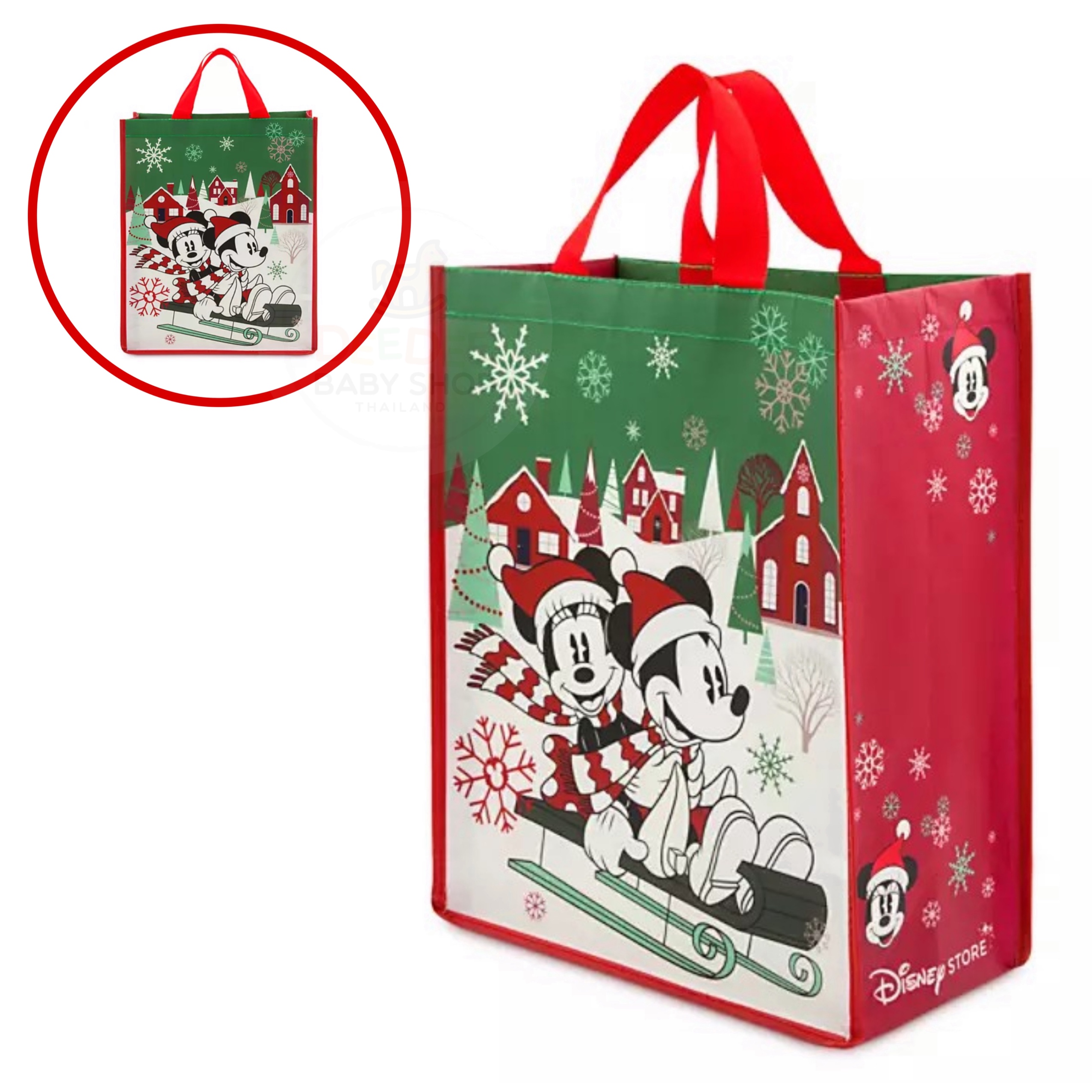 ถุงช็อปปิ้งรักษ์โลก Disney Mickey & Minnie Mouse Reusable Holiday Tote