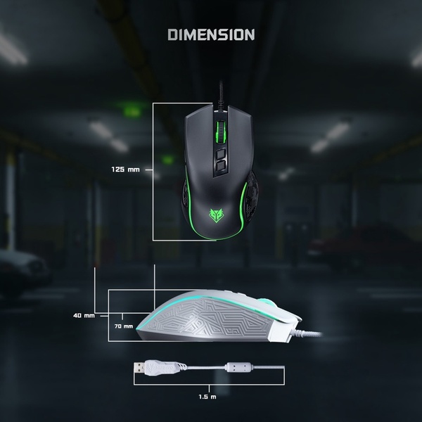 เมาส์เกมมิ่ง Nubwo NM-96 Gaming Mouse สวิสซ์เสียงเงียบ ปรับได้ 3600DPI มี 7 ปุ่ม ปรับสีไฟได้