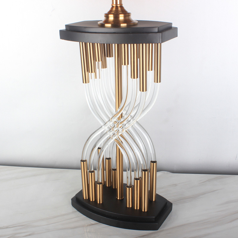 โคมไฟตั้งโต๊ะคริสตัลโป๊ะผ้าสีดำ สไตล์ยุโรป [RFC4082]