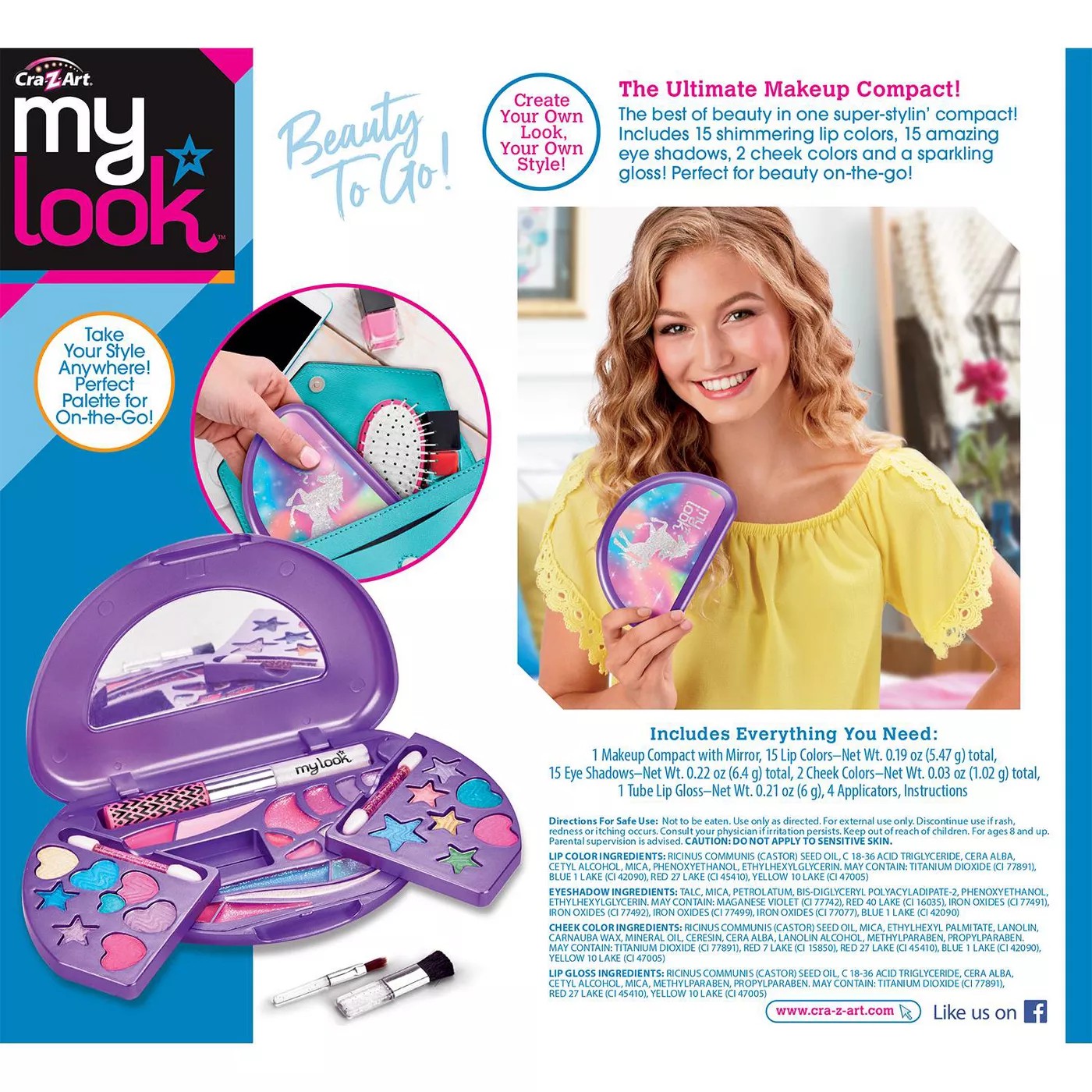 ชุดเครื่องสำอางค์สำหรับเด็ก Cra-Z-Art My Look Unicorn Dreams All-in-One Beauty Compact