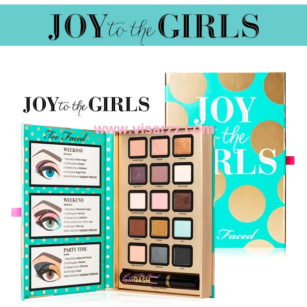 พร้อมส่ง Too Faced Joy to the Girls พาเลทอายชาโดว์ 15 สีที่คัดสันโทนสีที่เติมเต็มอารมณ์ได้หลายโอกาส มาพร้อมกับมาสคาร่าและคู่มือแต่งตาสวย 3 ลุค