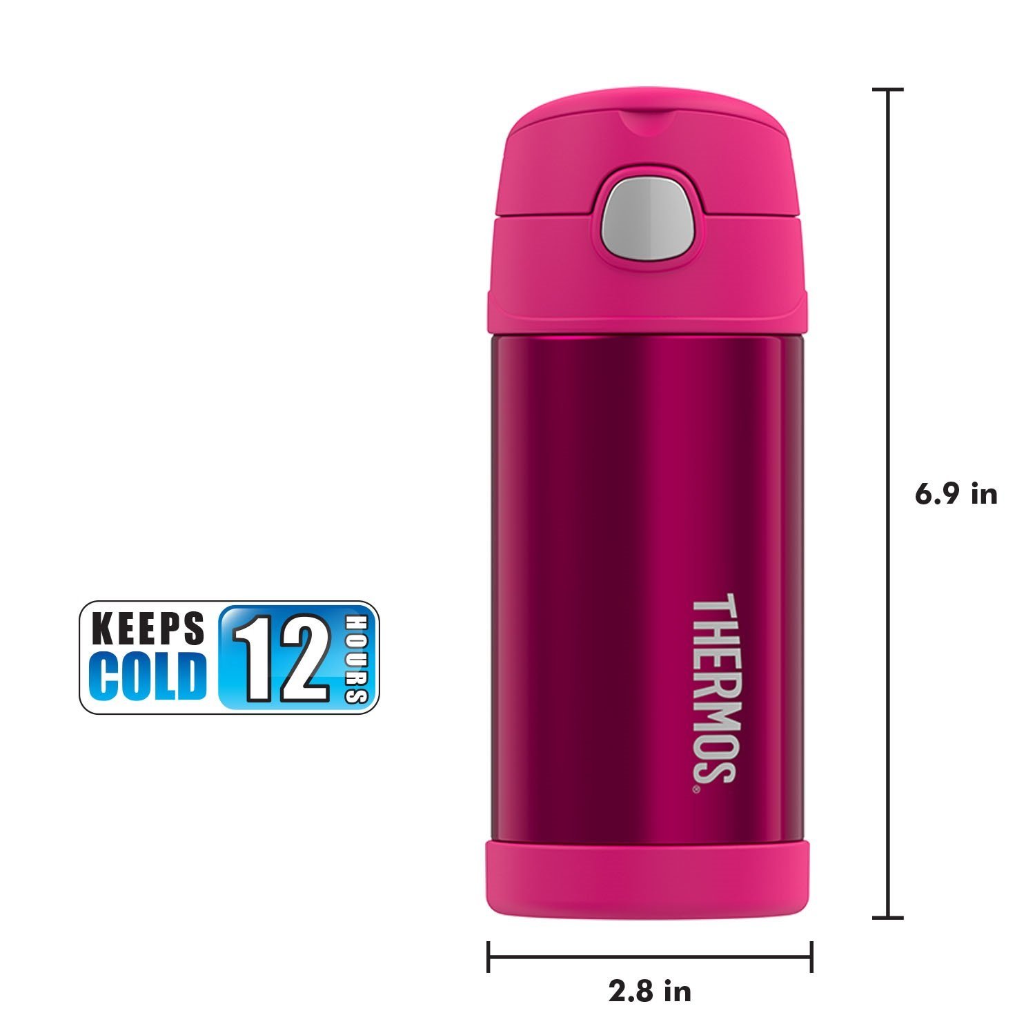 กระติกน้ำสเตนเลสรักษาอุณหภูมิ Thermos FUNtainer Vacuum Insulated Stainless Steel Bottle 12OZ (Pink)