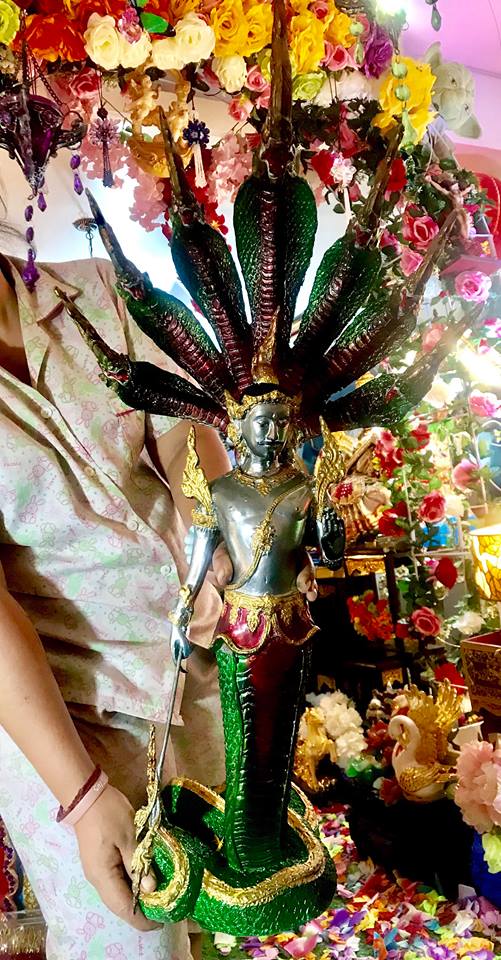 รูปหล่อพญานาคราช ท่านปู่นาคา ปู่ศรีสุทโธ 7เศียร นาคปรกพญานาค7ตน เนื้อโลหะเงินยวง (ขายปลีก ขายส่ง ราคาตามจำนวน)