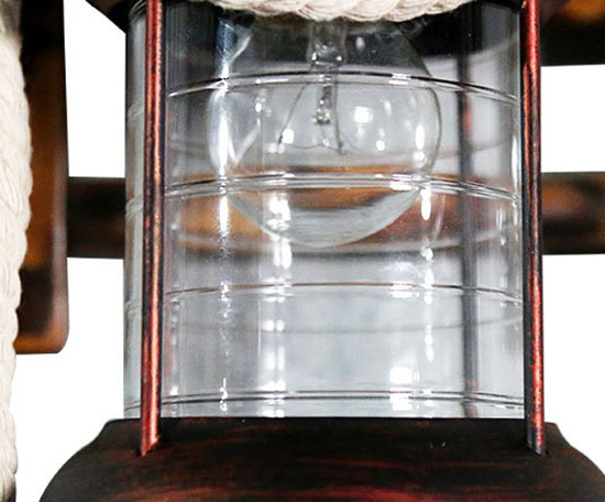 โคมไฟไม้ไผ่ติดผนังสไตล์วินเทจมีเชือกห้อย [MB-7191T]