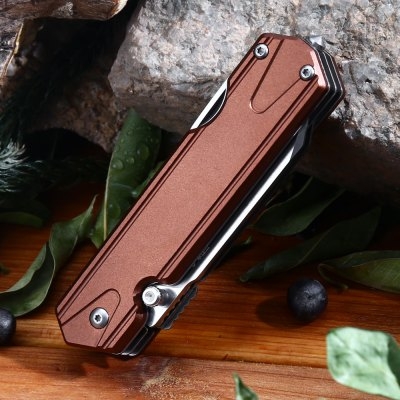 มีดพับ Sanrenmu 7117LUX-LY-T5 Pocket EDC Folding Knife Outdoor Multi Tool Toolkit (Bronze color)