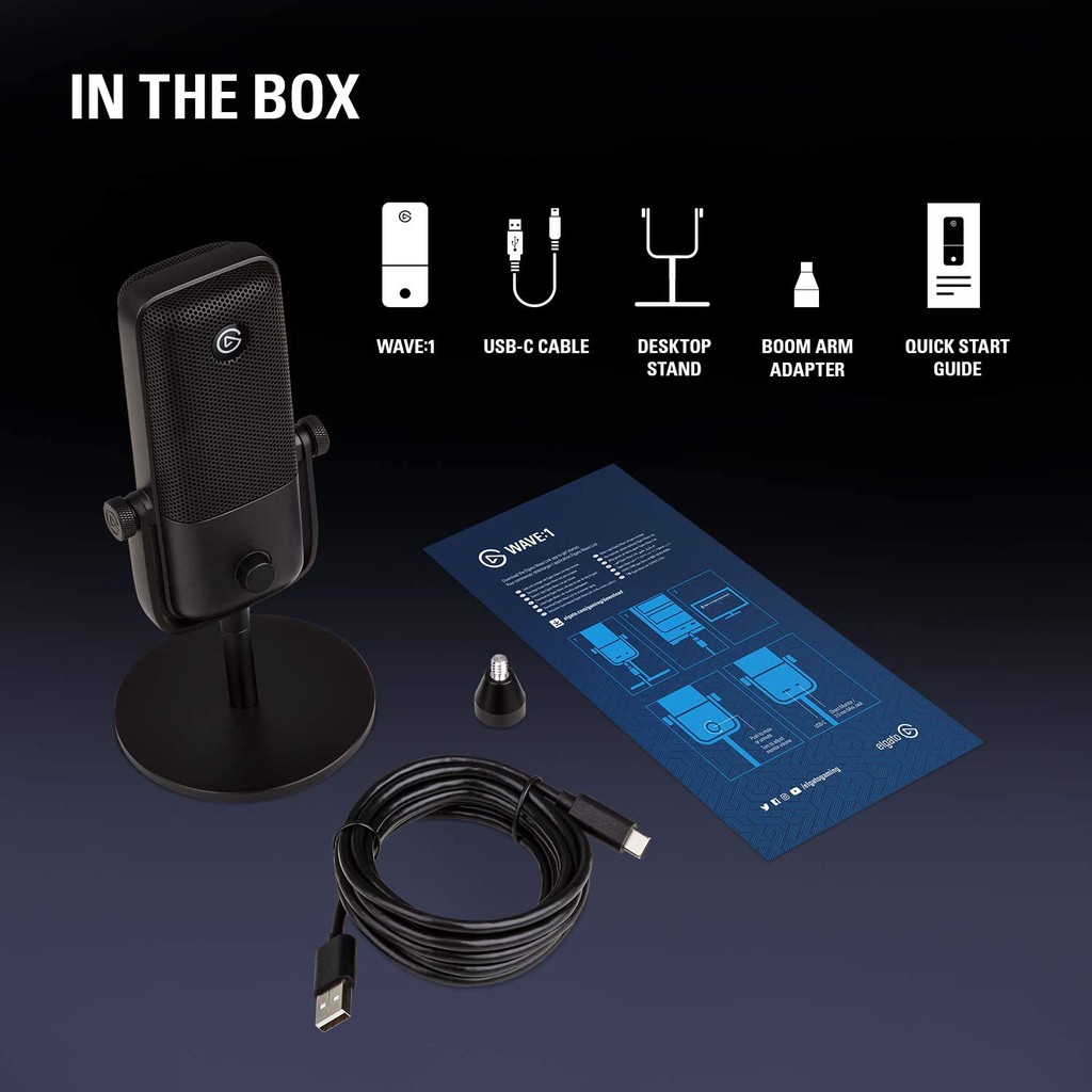 Microphone Streaming Elgato Wave:1, (ไมโครโฟนคอนเดนเซอร์) รับประกัน2ปี รับประกัน2ปี #ไมค์แคสเกม ไมค์อัดเสียง ไมค์ประชุม