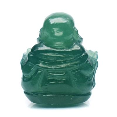 Natural Chalcedony (Chrome) พลอยโมรา แกะสลัก Carving รูปพระสังกัจจายน์ หนัก 15.34 กะรัต สีเขียวเข้ม สี top สีเหมือนหยก มองตาเปล่าไม่มีตำหนิ แกะสลักสวย
