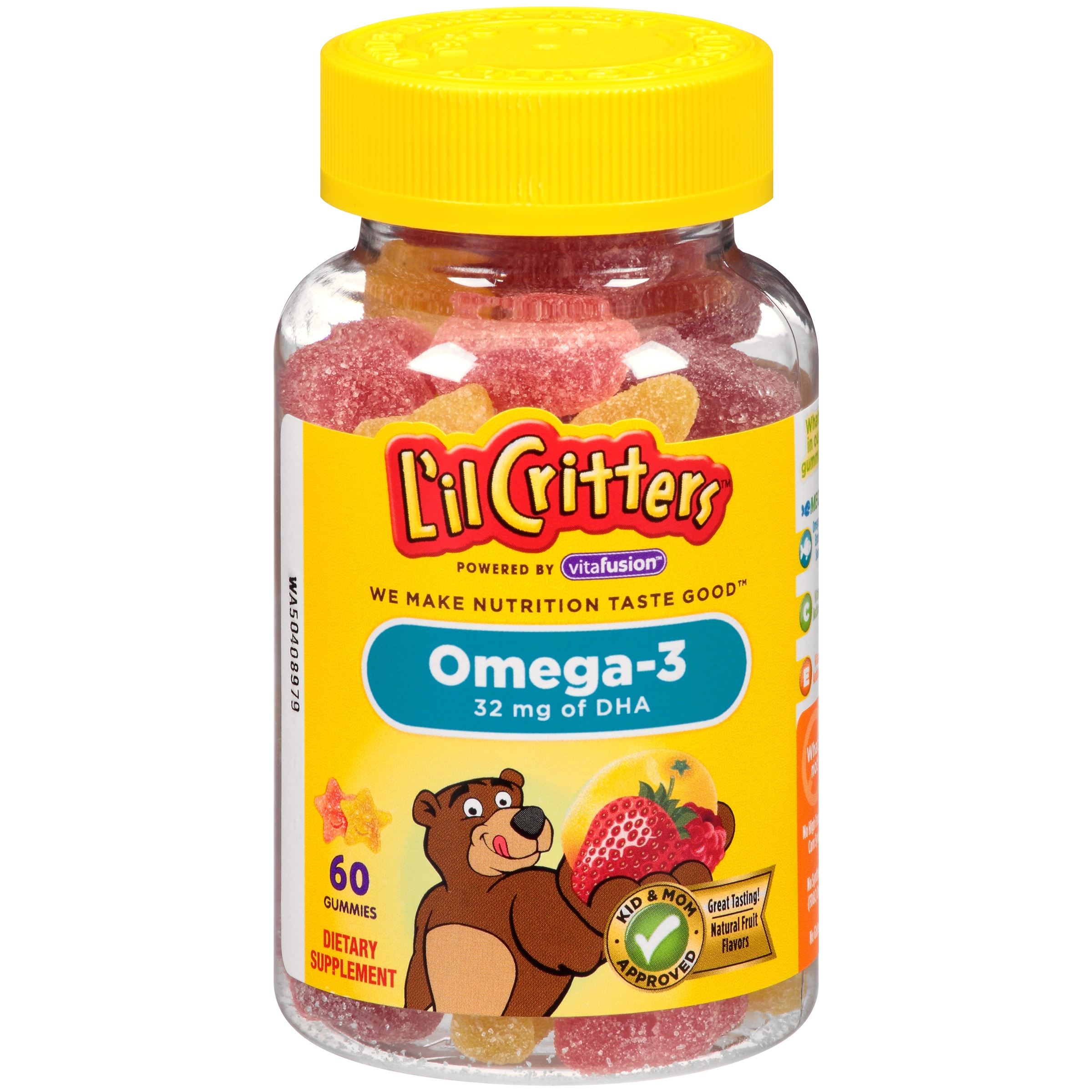 วิตามินเสริมโอเมก้าและดีเอชเอแบบกัมมี่เคี้ยวหนึบ L'il Critters Omega-3 Gummy