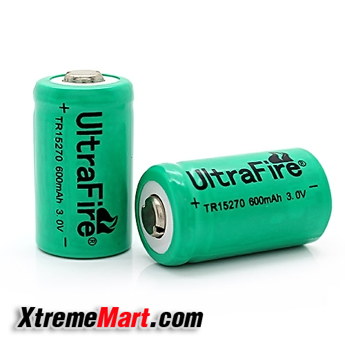 แบตเตอรี่ UltraFire Rechargeable 3.0V 600mAh CR2 15270 Battery (ก้อนละ)