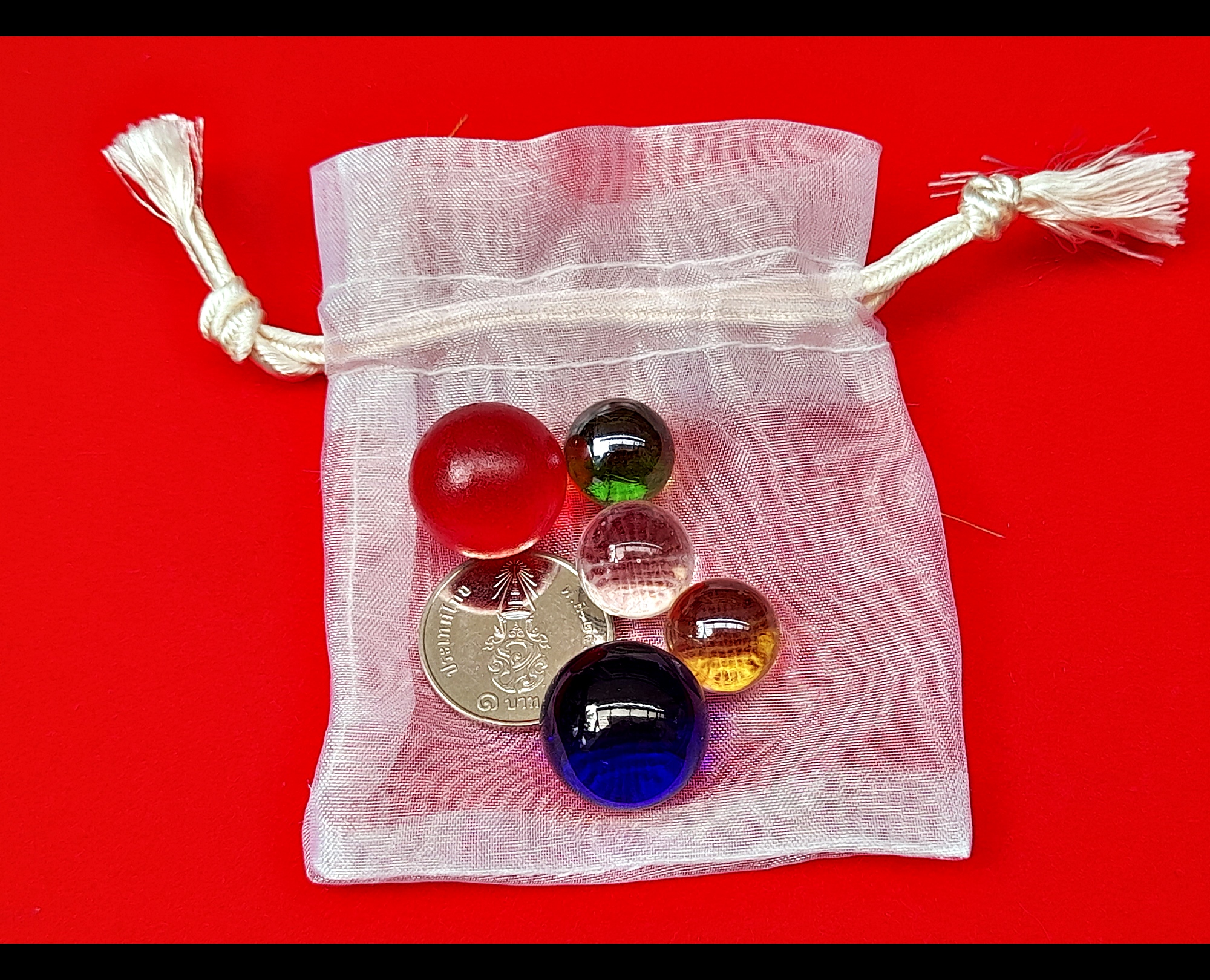 ลูกแก้ว ปรับฮวงจุ้ย 5ธาตุ(ธาตุดิน | ธาตุน้ำ | ธาตุไม้ | ธาตุไฟ | ธาตุทอง) (1ชุด มี5ลูก) ปี2564 #ปลุกเสกแล้ว # รับประกันแท้ - หลวงพ่อบ๊ะ วัดโพธิ์ลังกา