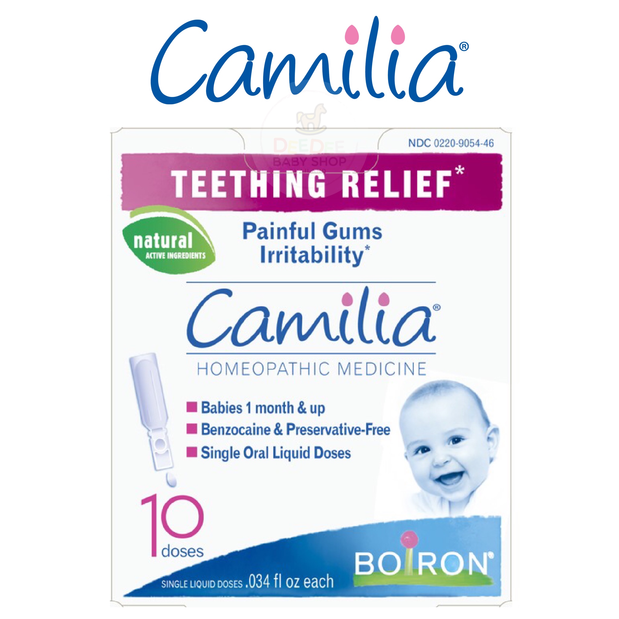 สมุนไพรบรรเทาอาการเจ็บปวดขณะฟันขึ้น BOIRON Camilia Teething Relief (10 Doses)