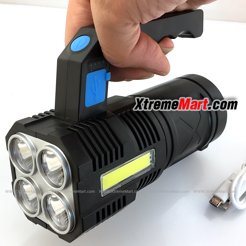 ไฟฉายหูหิ้ว LED * 4 หลอด Handheld Lantern LED Camping Portable Lamp USB Rechargeable Built-in Battery Outdoor Lighting Flashlights