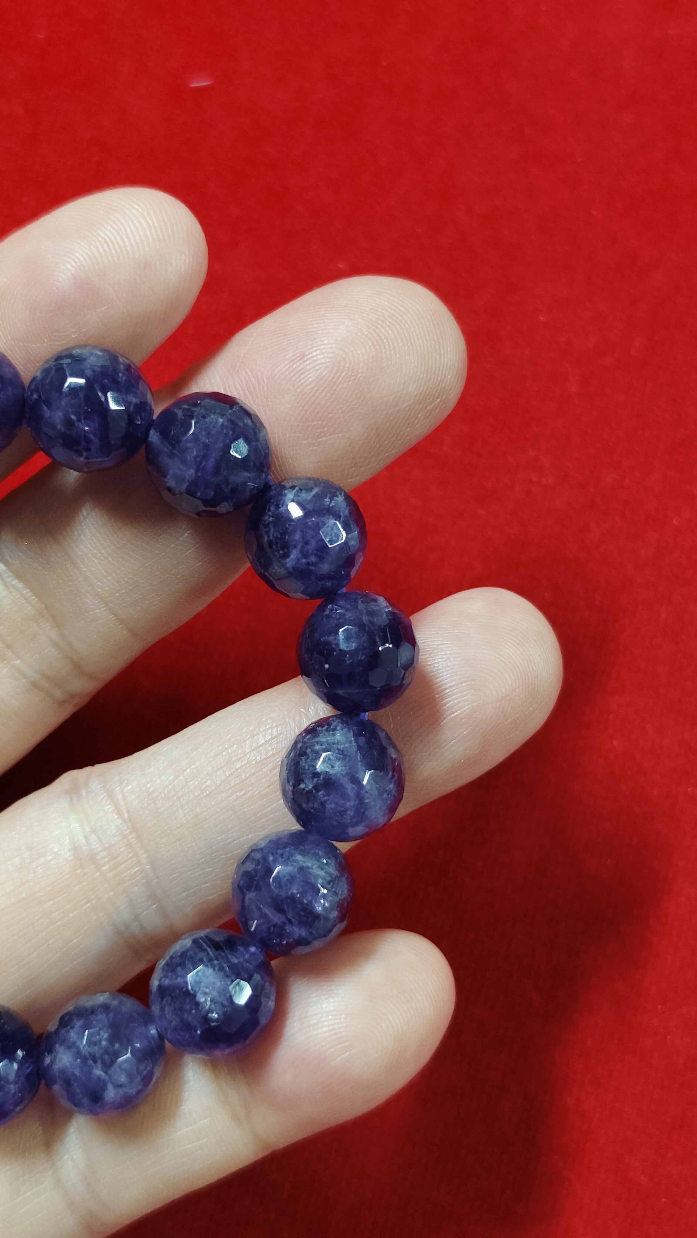 #ข้อมือหินอเมทิสต์เจียเหลี่ยรหัสbh-0041