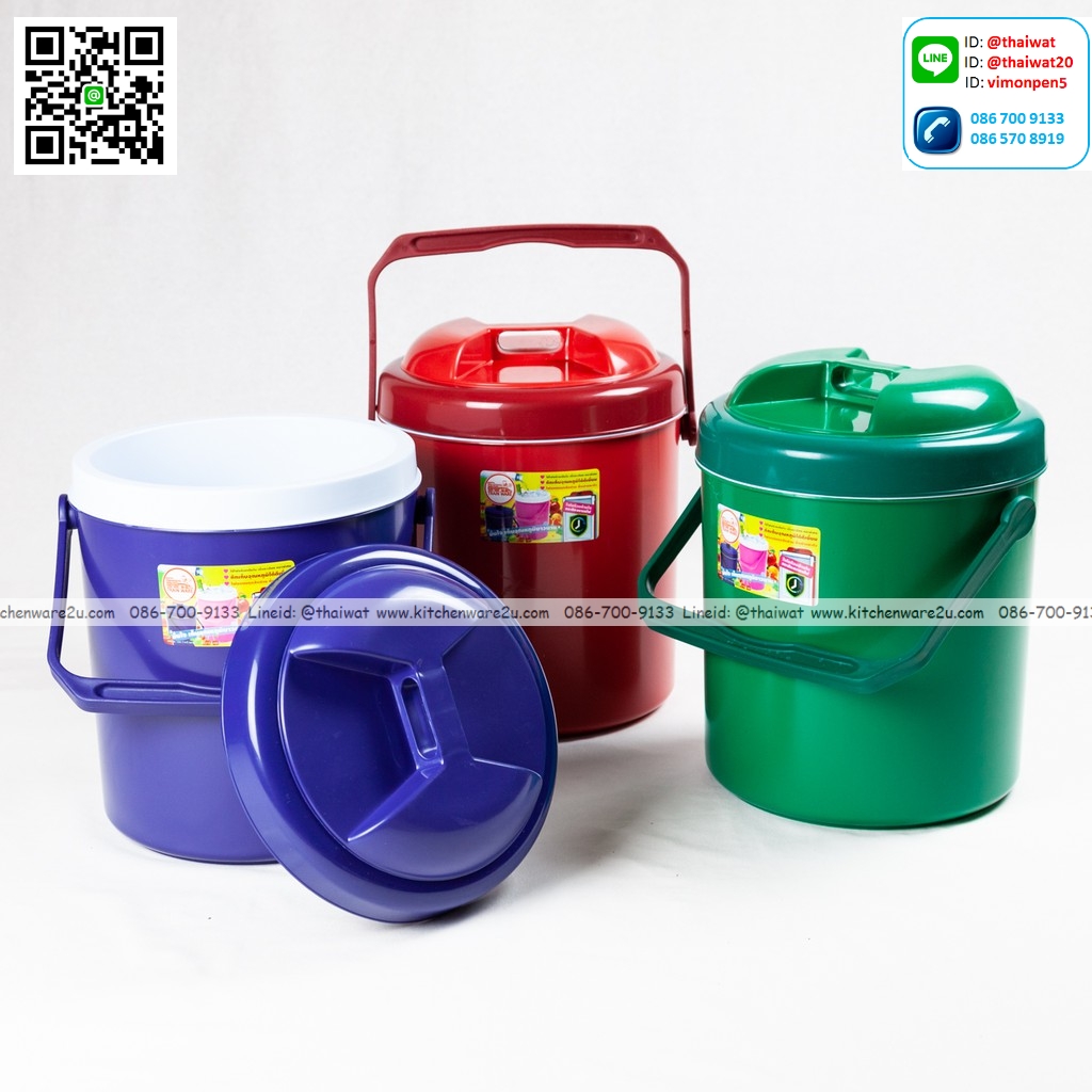 P00165 กระติกน้ำ 9 ลิตร (27*27*34 cm) (ราคาขายส่งต่อ 1 โหล: 12 ใบ)