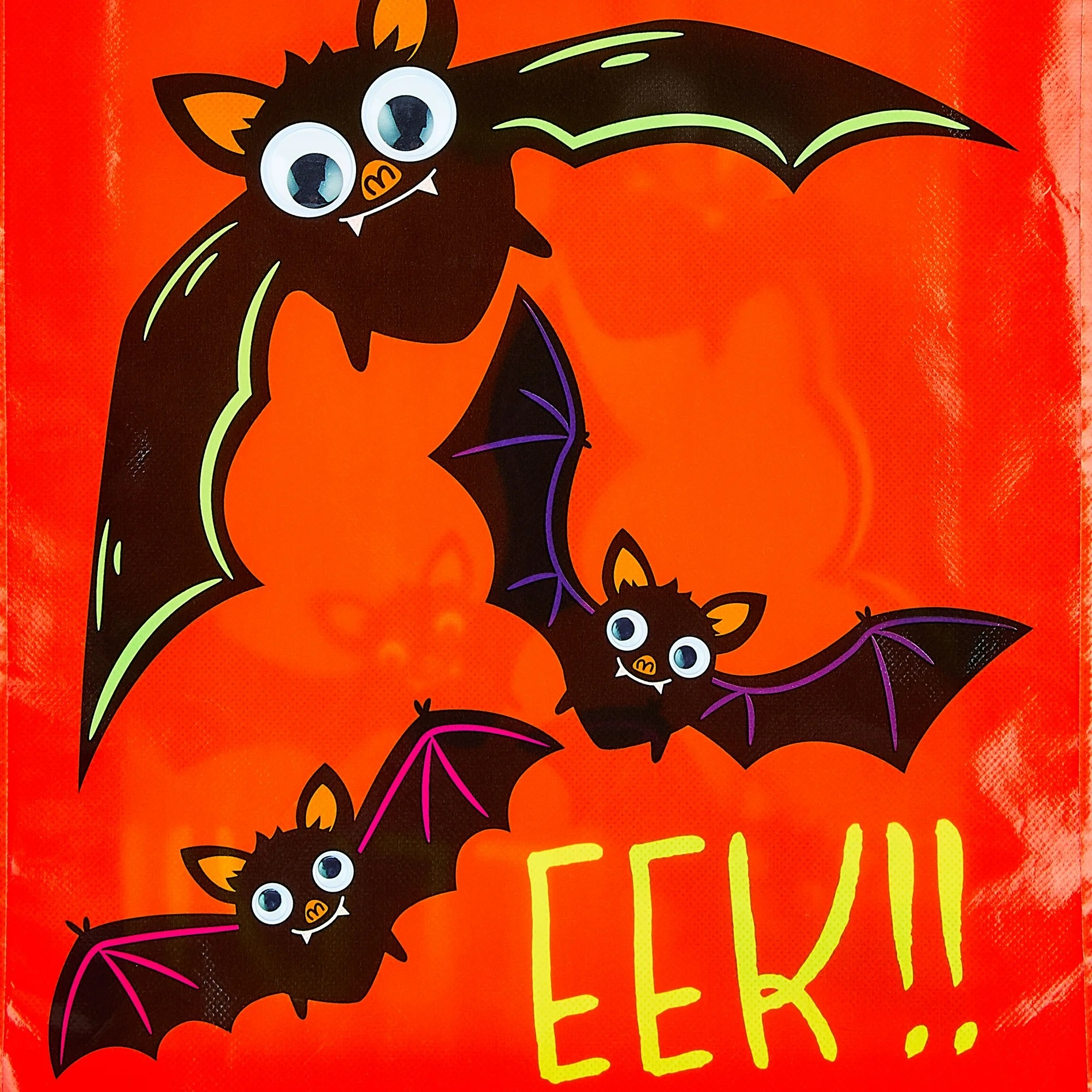 ถุงเอนกประสงค์บรรจุขนมวันฮาโลวีน Way to Celebrate Bats with Goggly Eyes Halloween Tote Bag