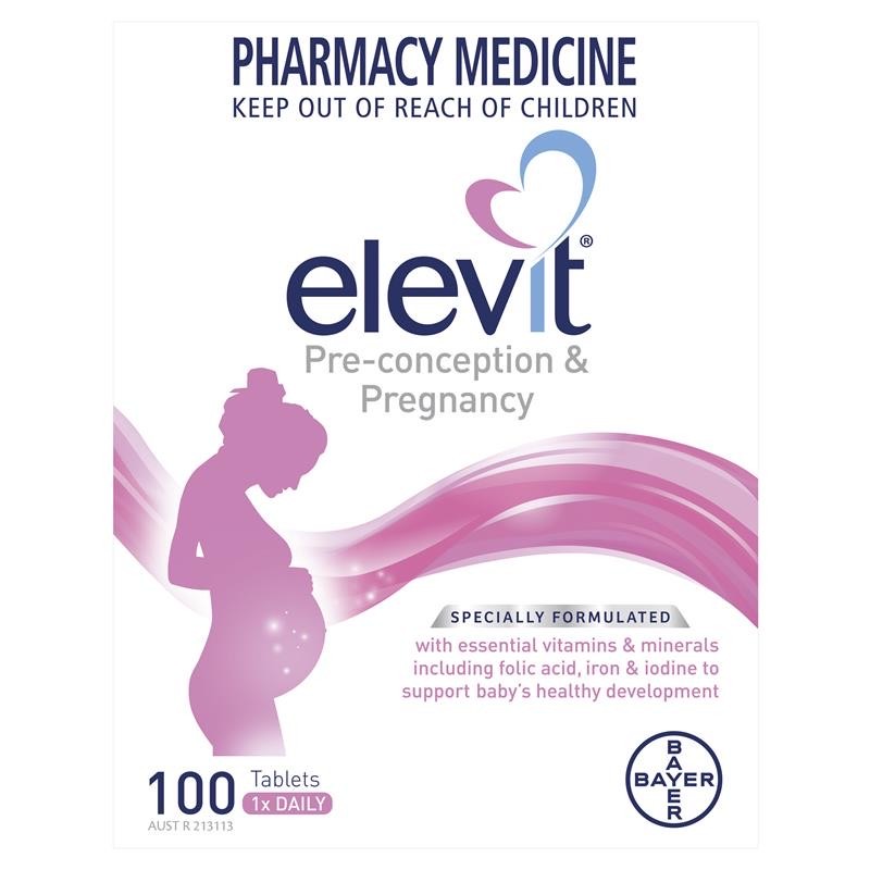 วิตามินรวมสำหรับคุณแม่เตรียมมีบุตรและคุณแม่ตั้งครรภ์ Elevit Pre-Conception & Pregnancy (100 Tablets)