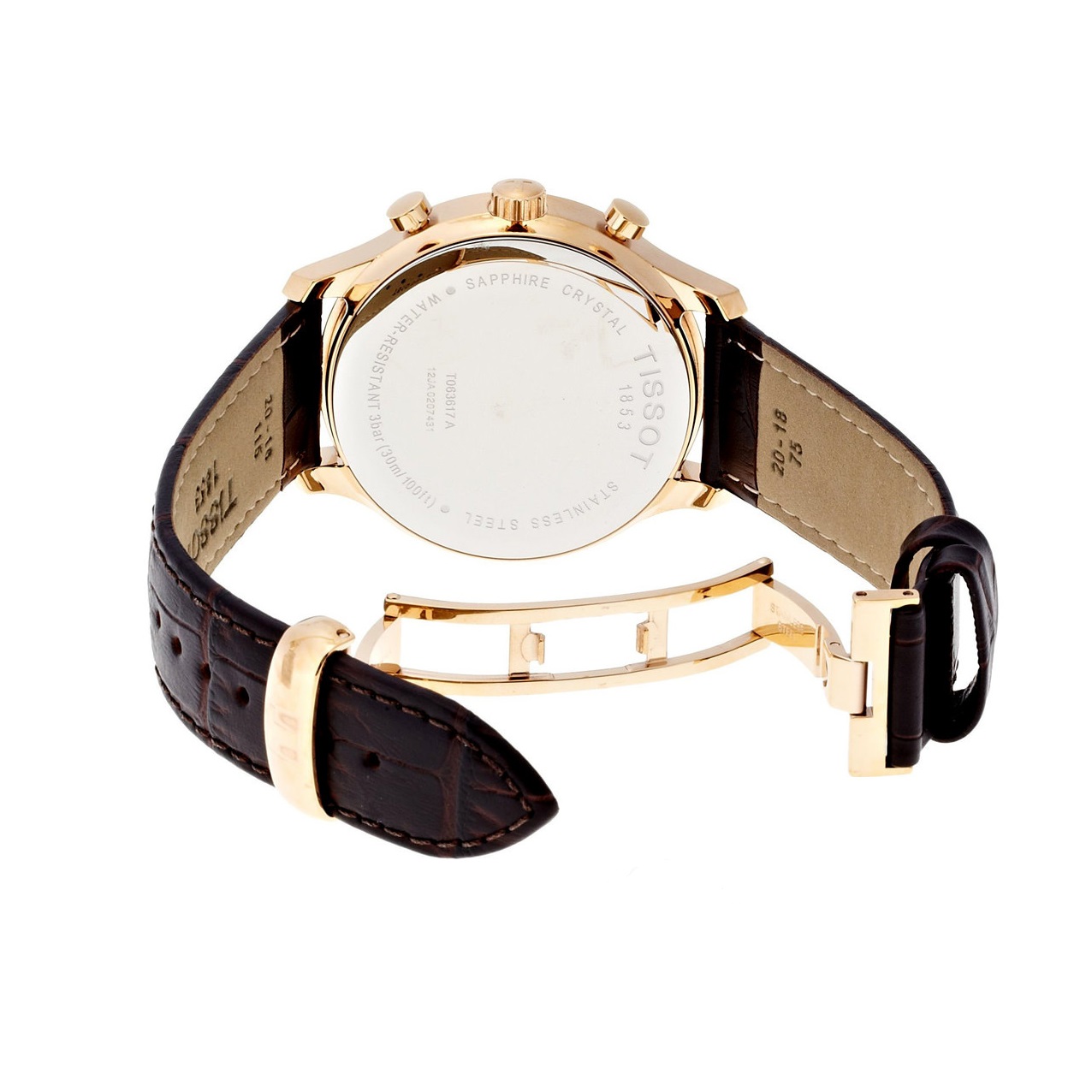 Tissot Men's T063.617.36.037.00 Brown Leather Swiss Quartz Watch with Beige Dial