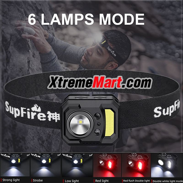 ไฟฉายคาดหัว Supfire HL19 LED XG2 + COB พร้อมระบบ Sensor มือโบกเปิด-ปิด