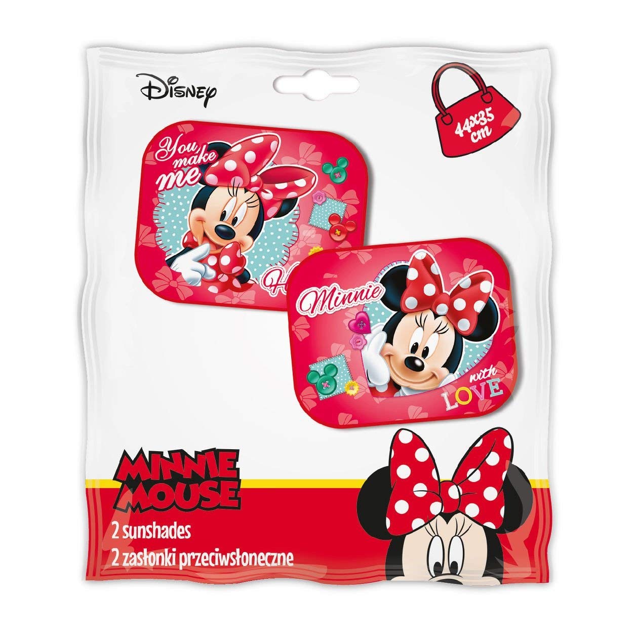 ม่านบังแดดลายตัวการ์ตูนสุดน่ารัก SEVEN Disney Minnie Mouse Folding Window Sunshades (Pack of 2)