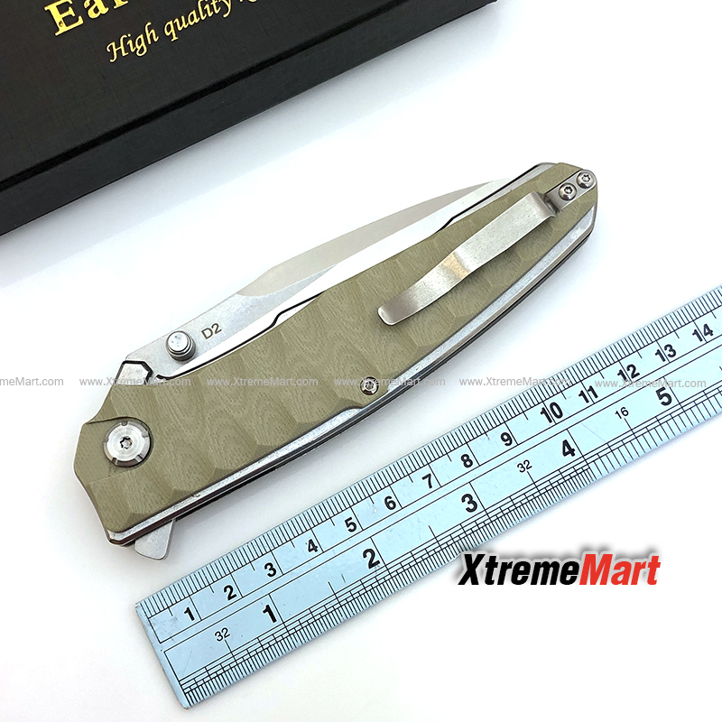 มีดพับ Eafengrow EF913 ด้ามน้ำตาล ใบ Tanto D2 Blade ด้าม G10 Handle Folding knife Survival Camping tool tactical knife (เล่มละ)