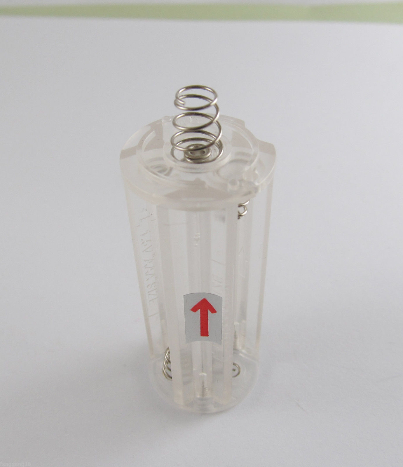 รางแบตเตอรี่สำหรับแบตเตอรี่ AAA 3 ก้อน (สีใส) พร้อมสปริงเงิน