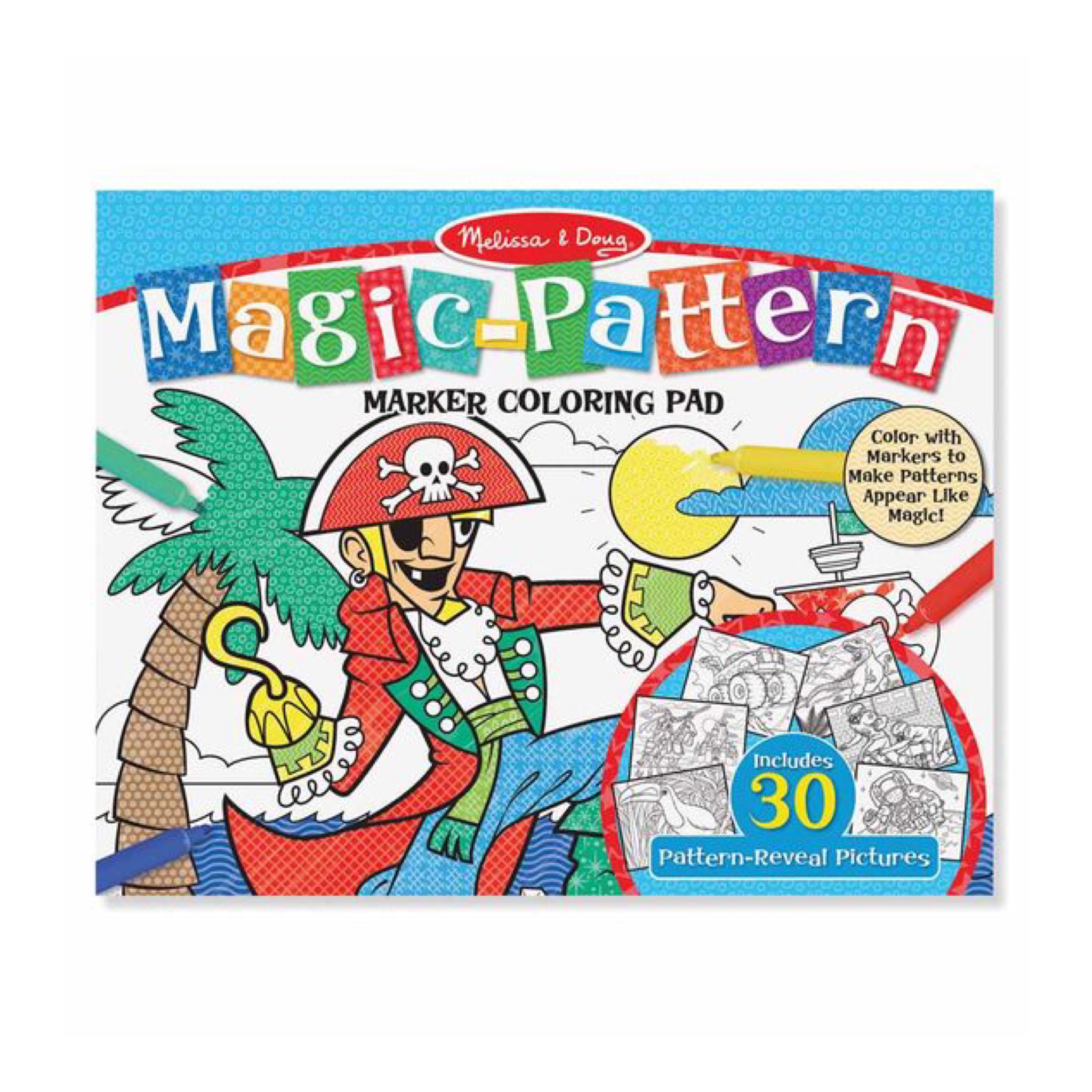 แผ่นภาพระบายสีมหัศจรรย์ Melissa & Doug รุ่น Magic Pattern Marker Coloring Pad (Blue)