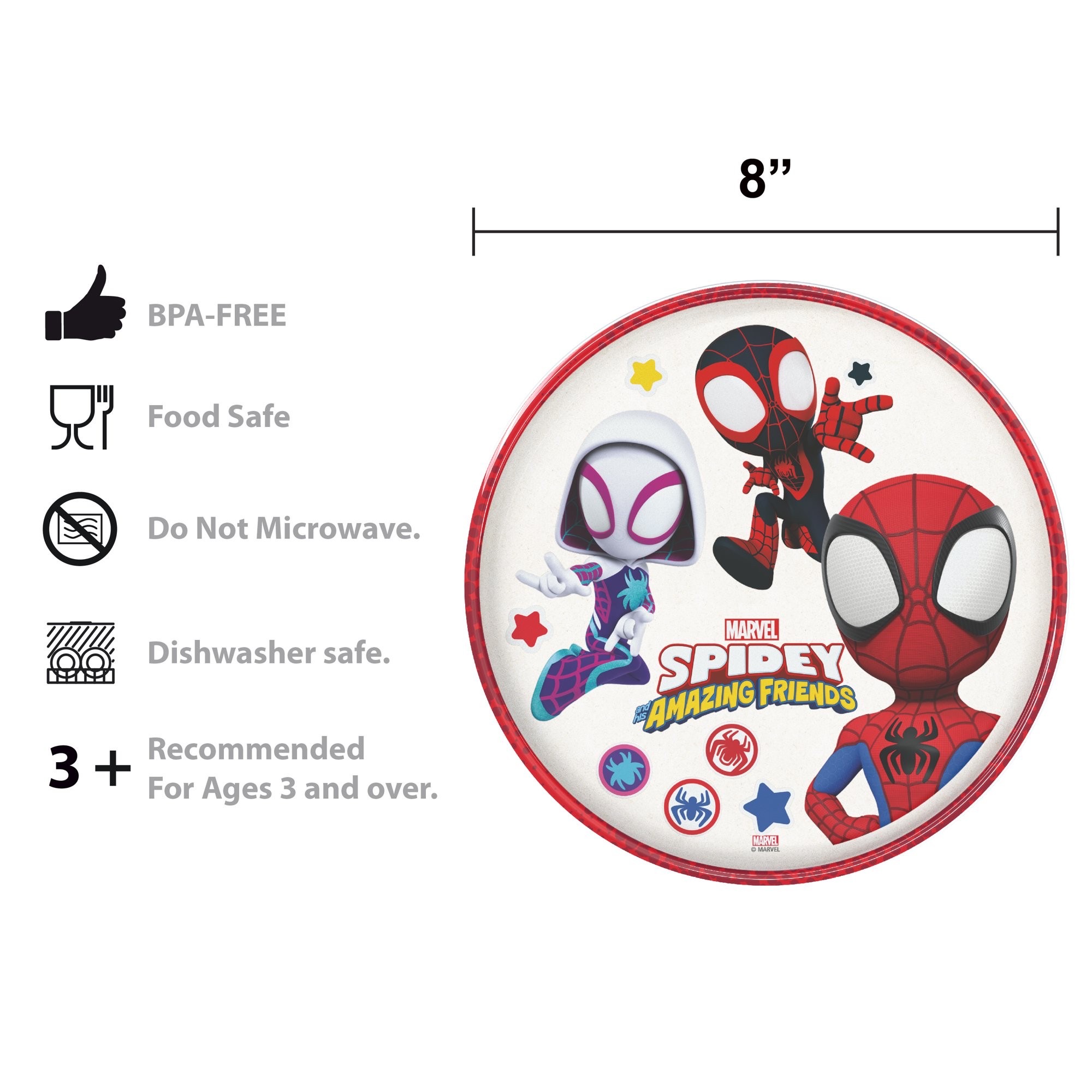 ชุดอุปกรณ์รับประทานอาหาร Zak! Spider-Man 5-Piece Dinnerware Set