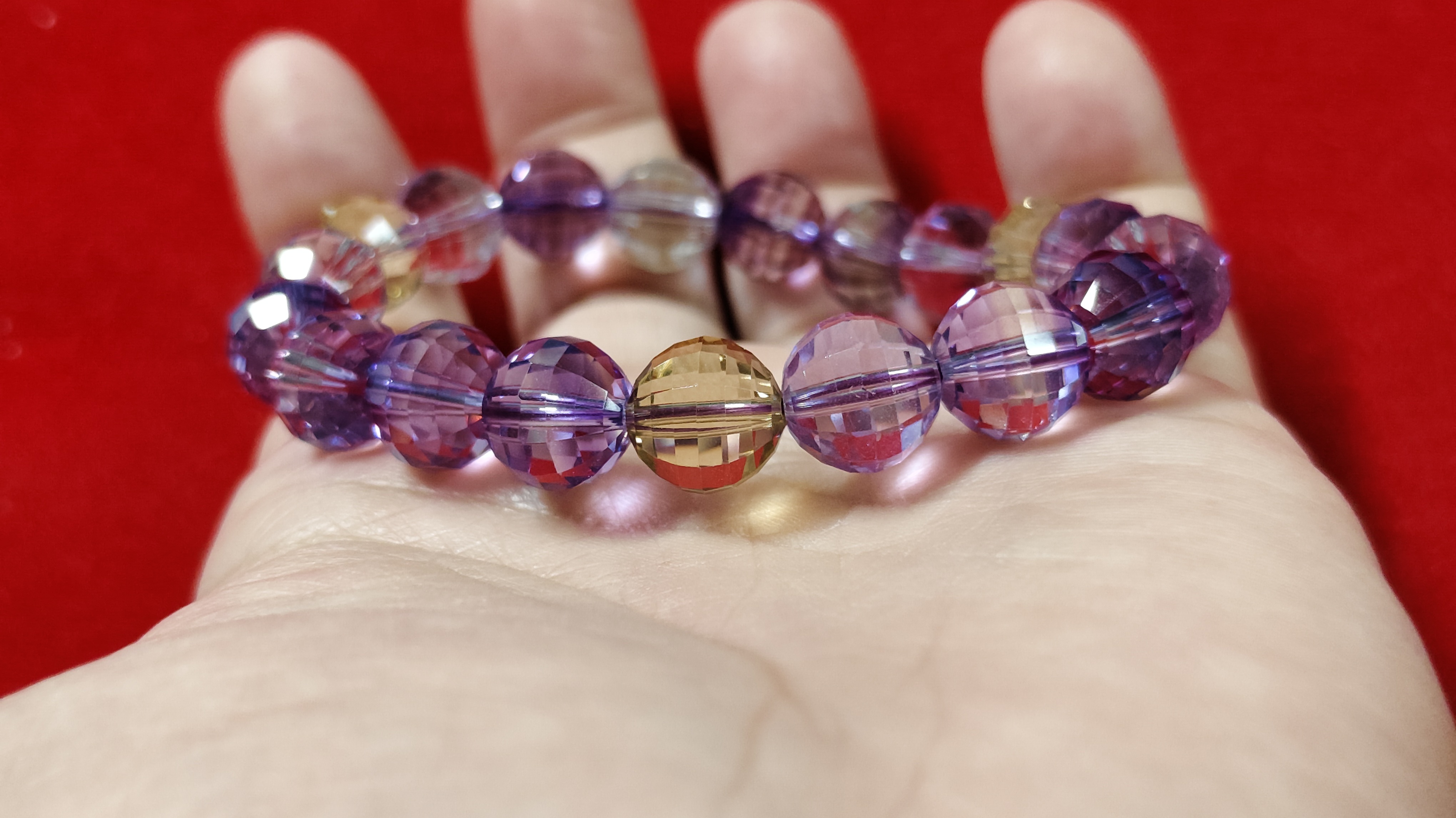 #ข้อมือหินอเมทรินเจียเหลี่ยมรหัสbh-0017