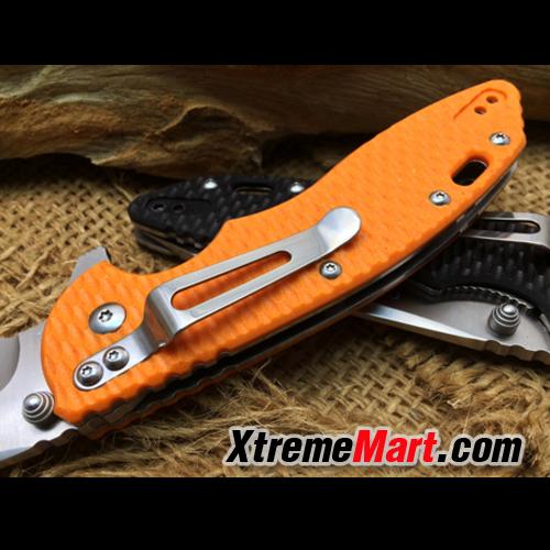 มีดพับ Hinderer CTS-18HP สีส้ม Hunting Folding Knives G10 Handle Survival Knife