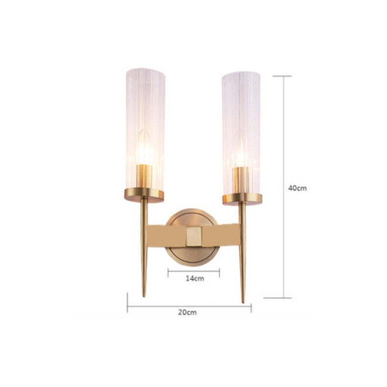 โคมไฟติดผนังภายในแก้วใสมีลอนทรงกระบอกแนวตั้งก้านปลายแหลม [CO-4562]