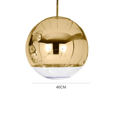โคมไฟห้อยเพดานแก้วทรงกลม Bubble Glass 2สี สีทอง+สีแก้วใส [S5D5G33]