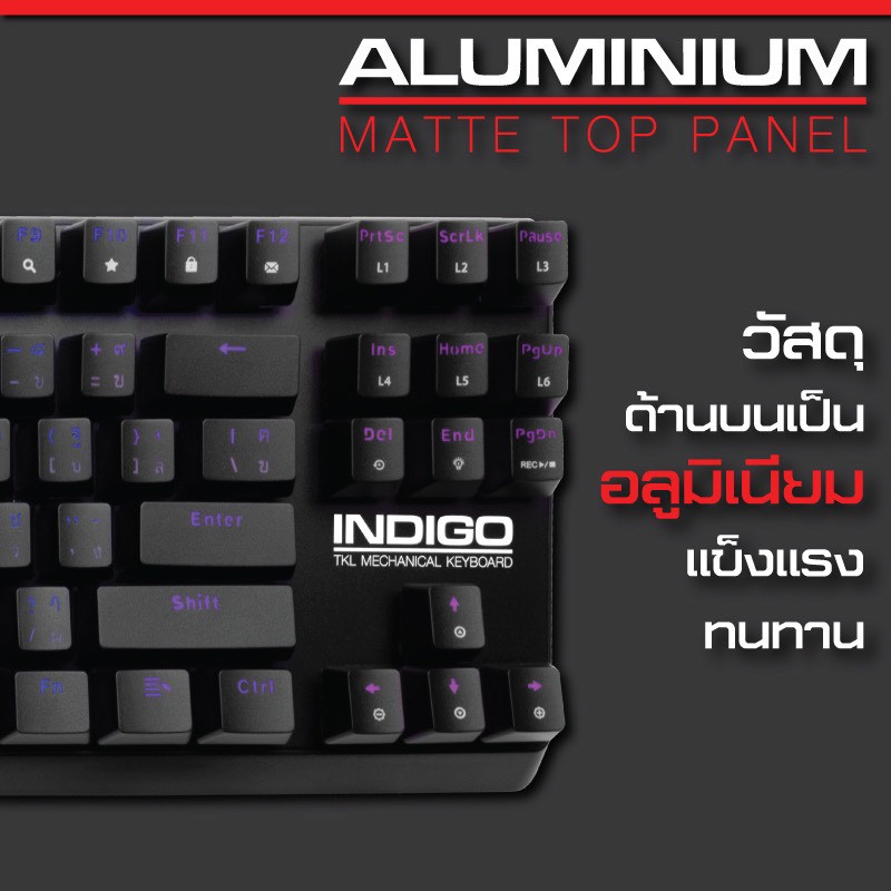 โปร (TH) Signo KB-718 Indigo mini RGB Mechanical TKL Gaming Keyboard #คีย์บอร์ดเกมมิ่ง แมคคานิค แลกซื้อ Signo wg900