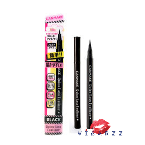 Canmake Quick Easy Eyeliner #01 Black อายไลเนอร์สูตรกันน้ำ หัวแปรงเรียวเล็กเพียง 1.65 มิลลิเมตร สามารถสร้างเส้นอายไลเนอร์ให้สวยเนียบ กันน้ำ-กันเหงื่อ ไม่เลือนหายระหว่างวัน