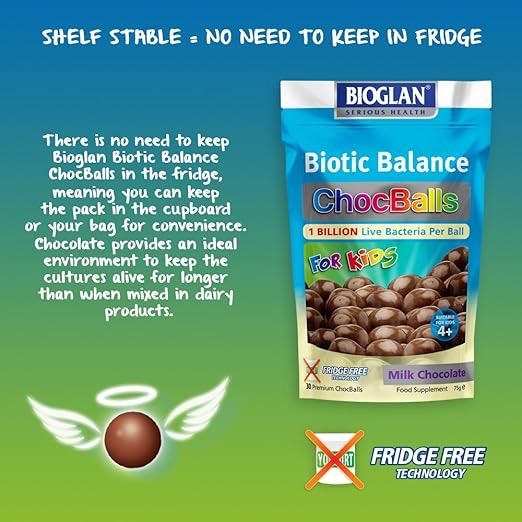 โพรไบโอติกสำหรับเด็ก BIOGLAN Biotic Balance ChocBalls for Kids