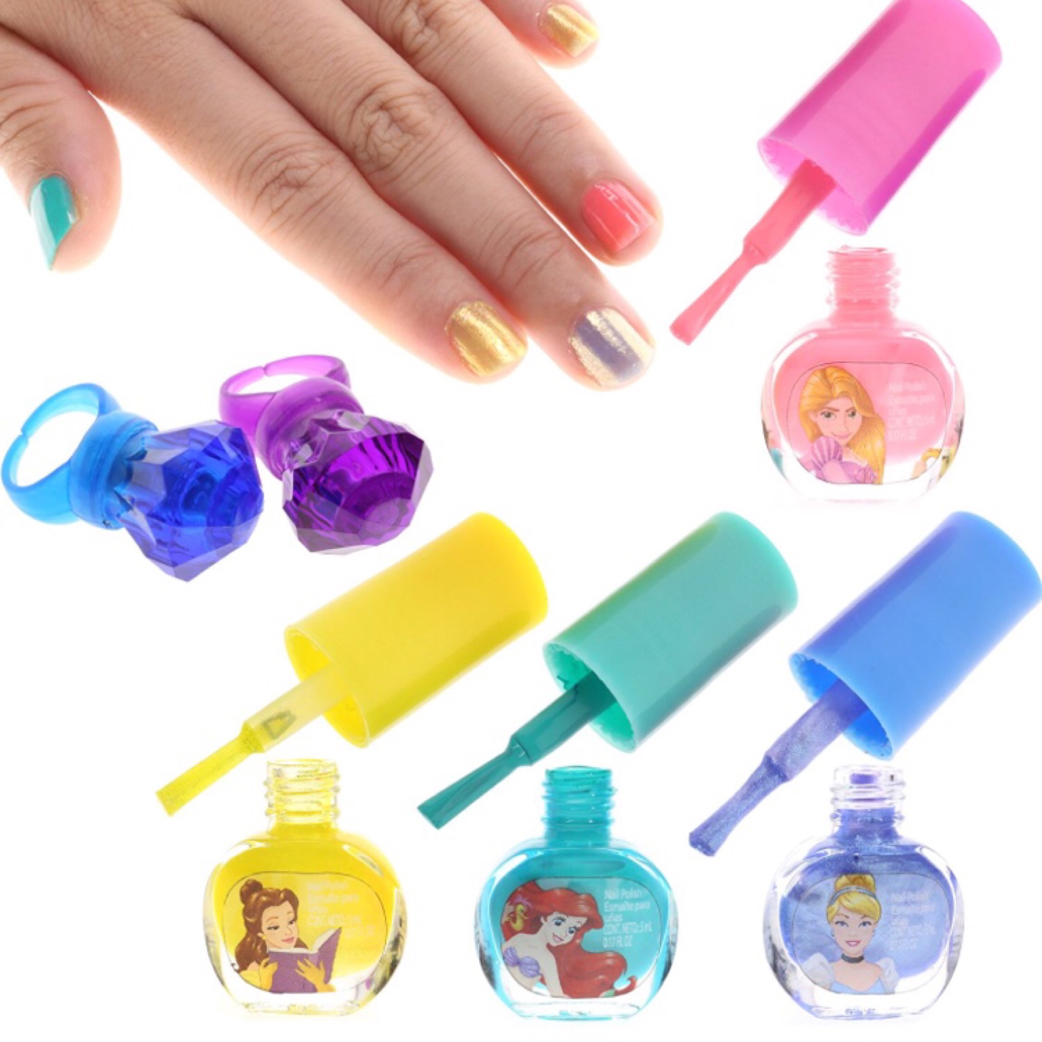 ชุดสีทาเล็บปลอดสารพิษสำหรับเด็ก TownleyGirl Light Up Your Nail (Disney Princess)