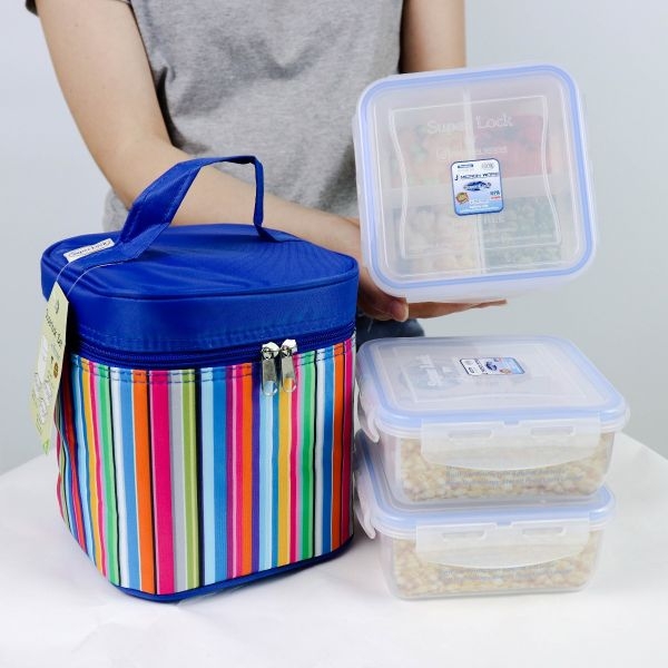 P10625 ชุดกล่อง Superlock 3 ใบ พรีเมี่ยม พร้อมกระเป๋า No.DDD ราคาส่งต่อ 12 ชุด: 200 บชุด