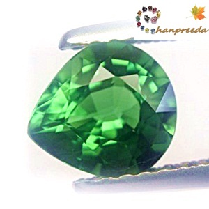Natural Tourmaline (Chrome)พลอยกรีนโครมทัวมาลีน รูปหยดน้ำ หนัก 1.08 กะรัต สีเขียวสวย สีเข้มไม่ติดดำ สีหวาน สีท๊อปเลยค่ะ ความสะอาดมองตาเปล่าไม่มีตำหนิ