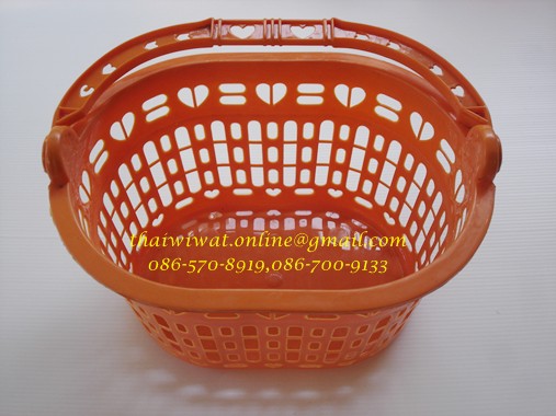 P00086 ตะกร้าแฟนซี หูหิ้ว (19*25*14.5 cm) เกรดเอ (ราคาส่งต่อ 1 โหล: 12 ใบ)