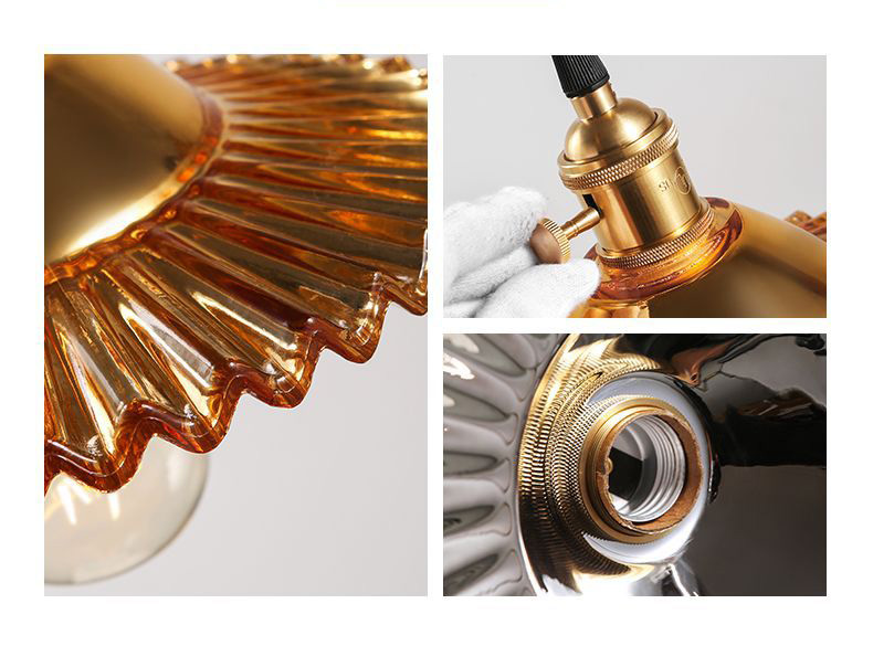 โคมไฟห้อยเพดานหัวเดี่ยว Brass glass 22x6cm [BG22]