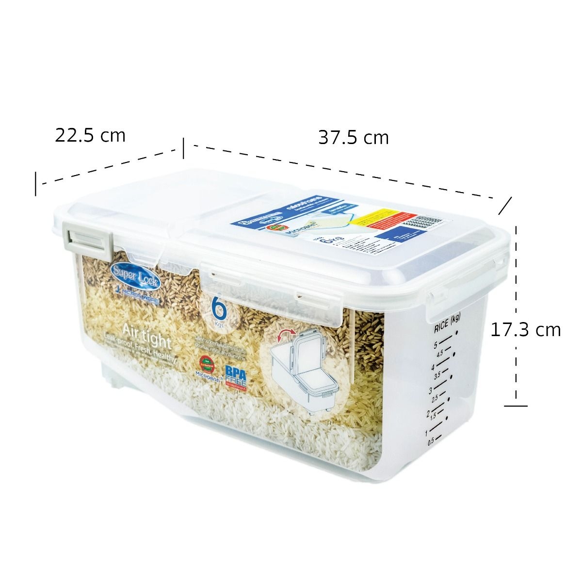 P10619 กล่อง Superlock 6 ลิตร (22.5*37.5*17.3 cm) No.6044 ราคาส่งต่อ 12 ใบ: 130 บต่อใบ