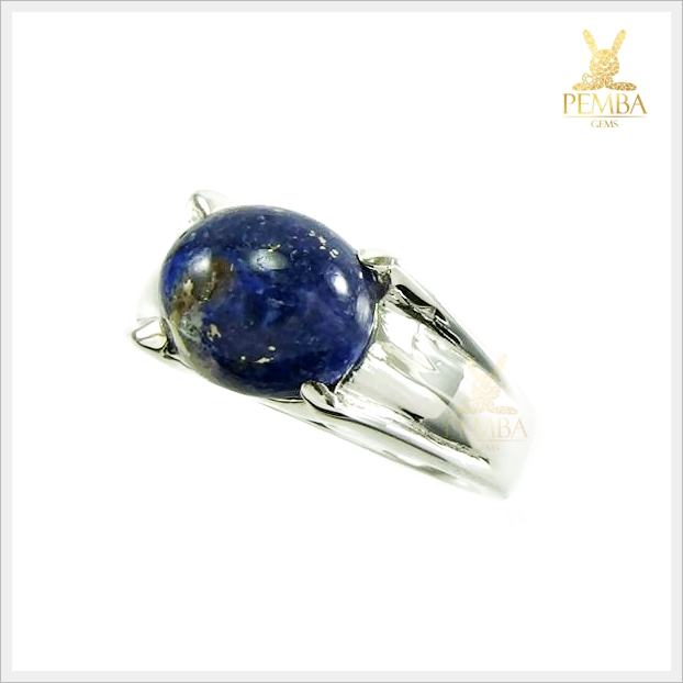 แหวนลาพิสลาซูลีแท้ เงินแท้925 ละอองทองแร่ไพไรต์ เสริมสติปัญญา