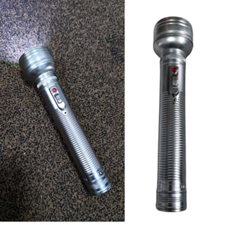 ไฟฉายโบราณกระบอกเหล็ก ไฟฉายวินเทจด้ามยาว ไฟฉายด้ามโลหะ