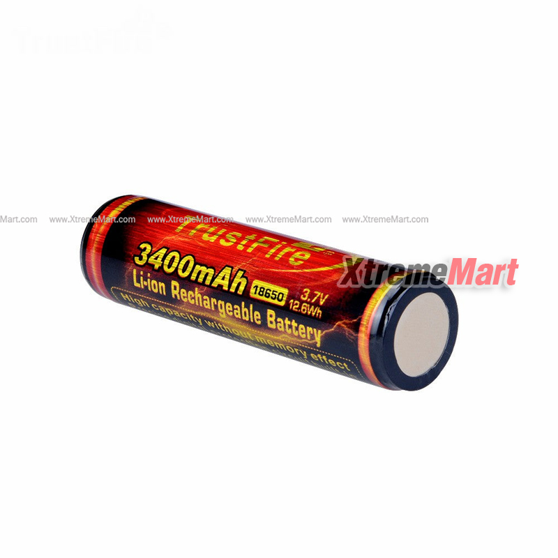 แบตเตอรี่ TrustFire (แท้) 3.7V 3400mAh 18650 Protected Rechargeable Li-ion Battery (ราคาต่อก้อน)
