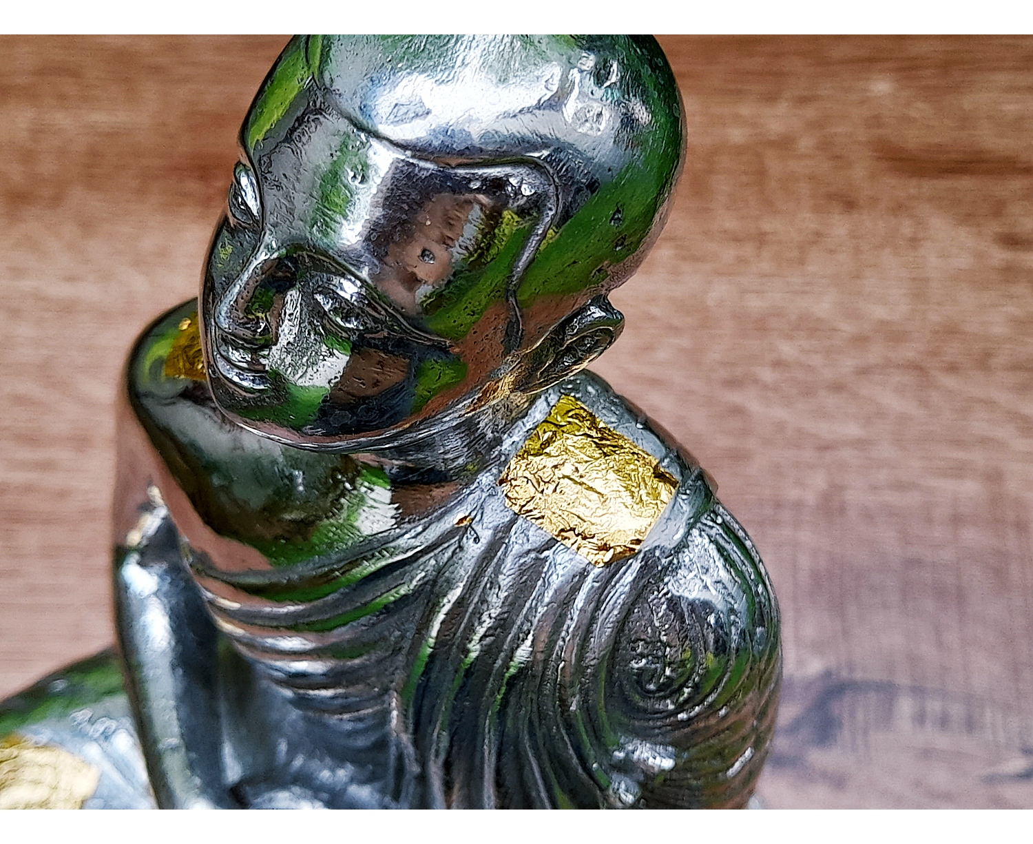 รูปหล่อ พระอุปคุต มหาลาภ ปราบมาร เนื้อโลหะแร่เงินยวง ปิดทอง4จุด ปี2549 (ขนาดตั้งบูชา หน้าตัก5นิ้ว สูง8นิ้ว) - หลวงพ่อวิชัย วัดแม่สะลาบ #รับประกันแท้ (#ปลุกเสกเข้าพิธีดีๆหลายพิธี ระยะเวลาเกือบ10ปี)