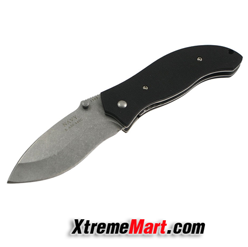 มีดพับ NAVY LINER LOCK G10 HANDEL 440C FOLDING KNIFE K-630