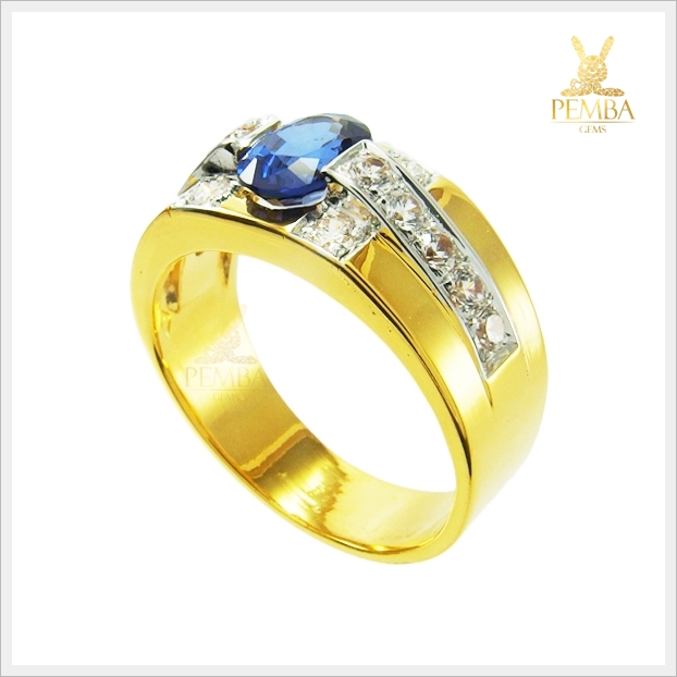 แหวนไพลินแท้ ทองแท้ เท่อย่างมีสไตล์ (สามารถสั่งทำได้ค่ะ)