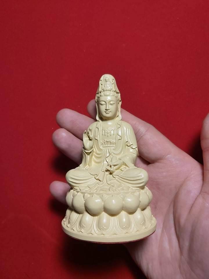 รูปหล่อ พระแม่กวนอิม ปางนั่ง เนื้อเรซิ่น ปี2564 #รับประกันแท้ - หลวงพ่อเล็ก วัดท่าขนุน ปลุกเสก