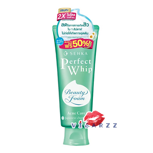 (150g Acne) Shiseido Senka Perfect Whip Acne Care 150g สูตรใหม่ล่าสุด โฟมล้างหน้าวิปโฟมนุ่ม สำหรับผิวเป็นสิว ขจัดสิ่งสกปรกอุดตันรูขุมขน ความมัน เซลล์ผิวเสื่อมสภาพ ได้อย่างหมดจด